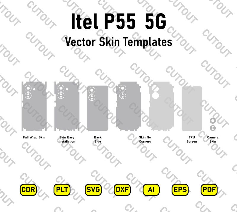 Itel P55 5G Vector Skin Cut Files