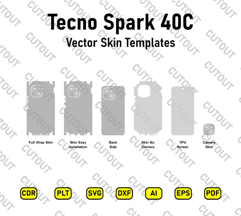 Tecno Spark 40C Vector Skin Cut Files