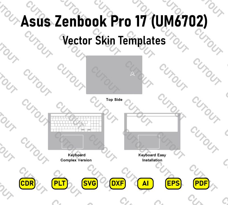 Asus Zenbook Pro 17 (UM6702) Vector Skin Cut Files