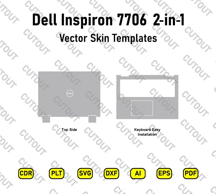 Dell Inspiron 7706 2-in-1 Vector Skin Cut Files