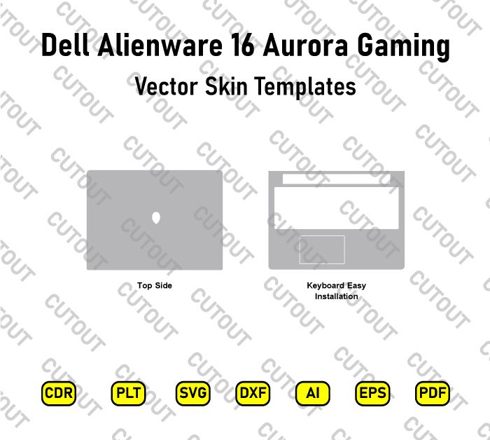 Dell Alienware 16 Aurora Gaming Laptop Vector Skin Cut Files
