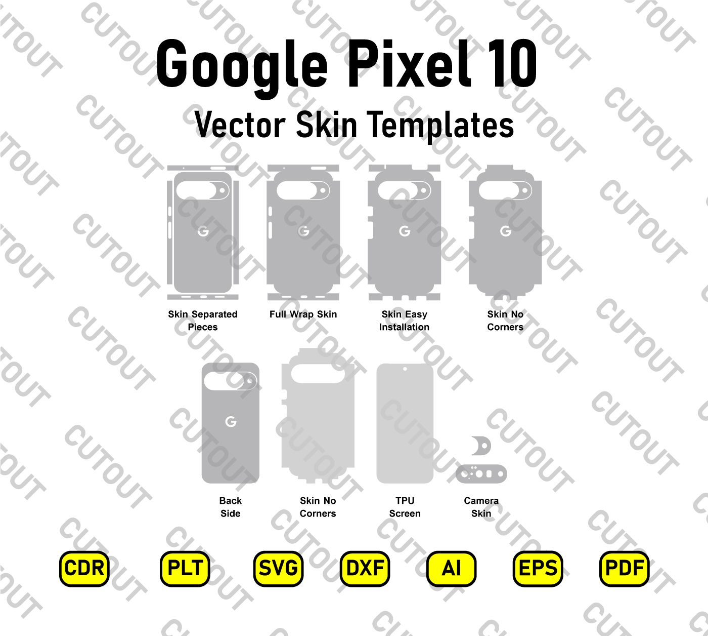 Google Pixel 10 5G 2025 Vector Skin Cut Files