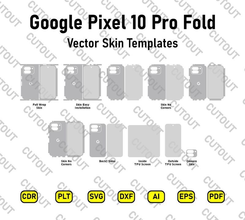 Google Pixel 10 Pro Fold 2025 Vector Skin Cut Files