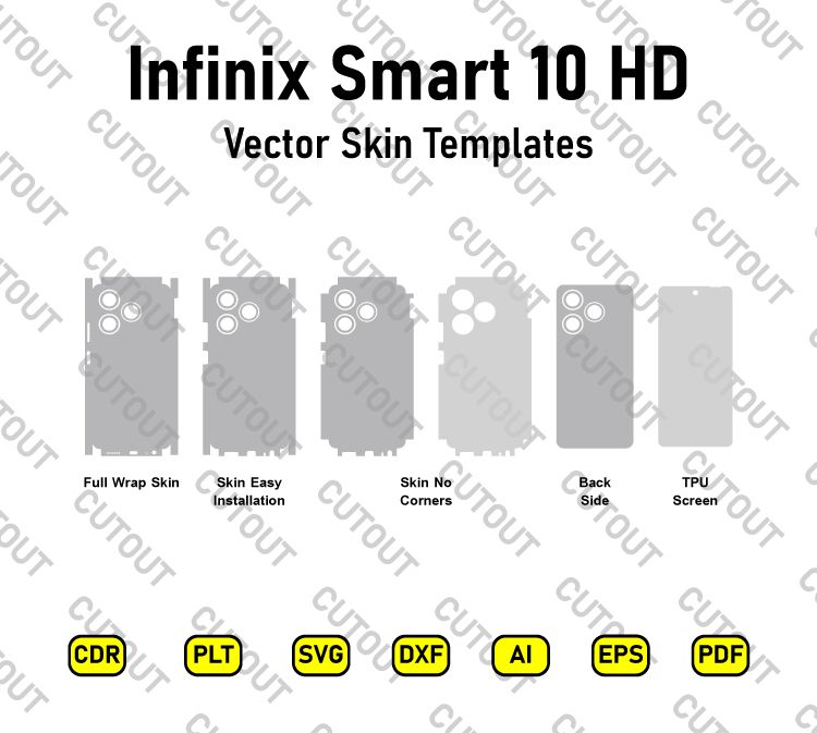 Infinix Smart 10 HD X6525D Vector Skin Cut Files