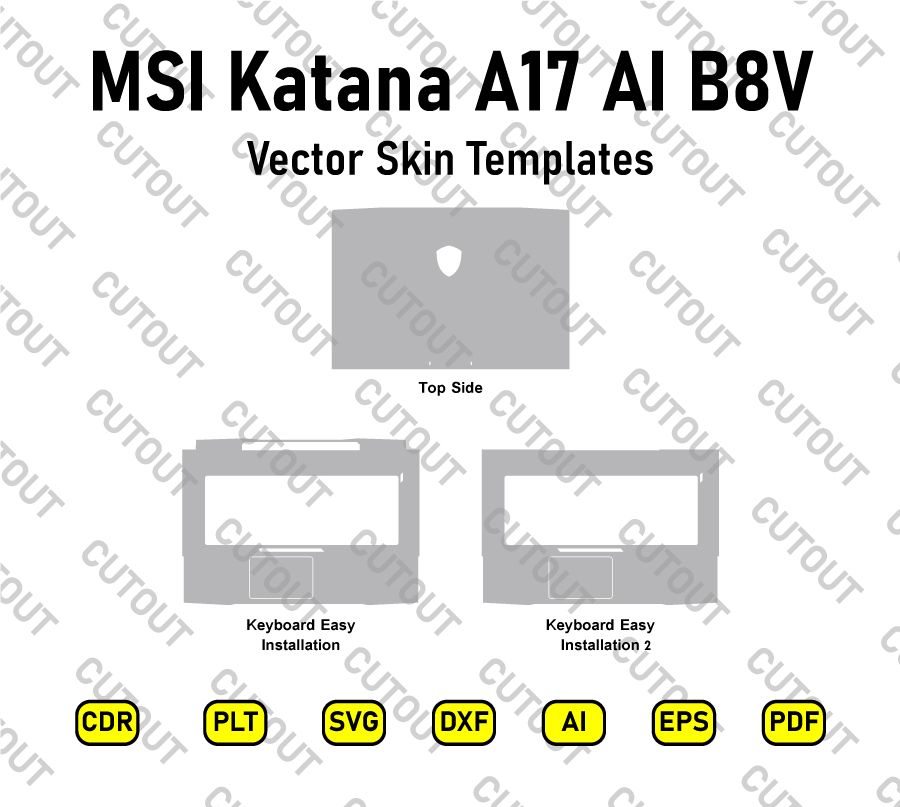 MSI Katana A17 AI B8V Vector Skin Cut Files