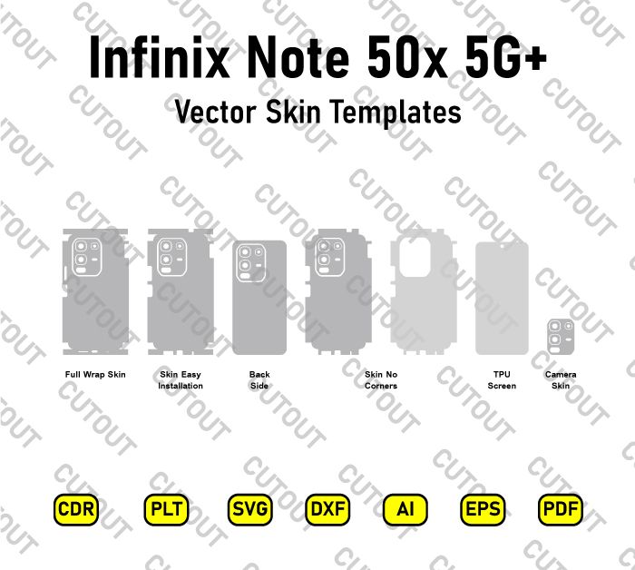 Infinix Note 50x 5G+ Vector Skin Cut Files