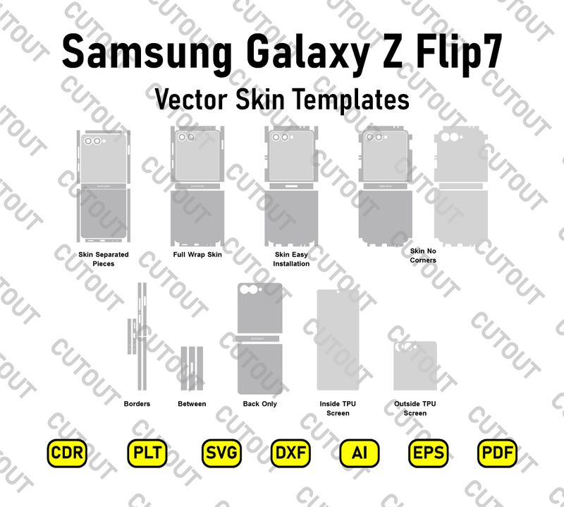 Samsung Galaxy Z Flip7 Vector Skin Cut Files