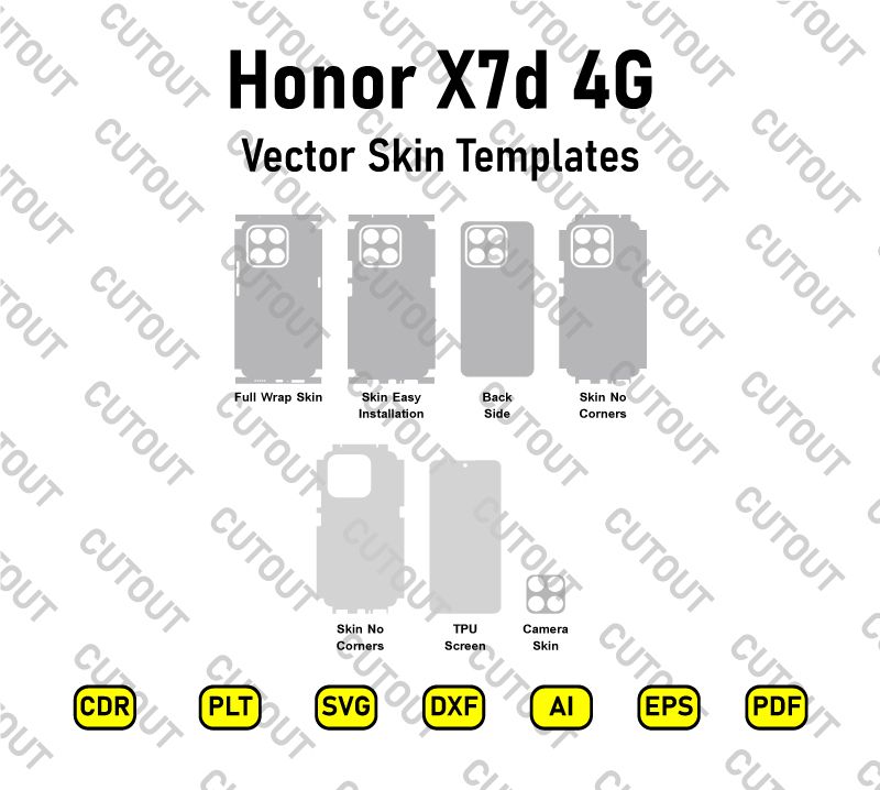 Honor X7d 4G Vector Skin Cut Files