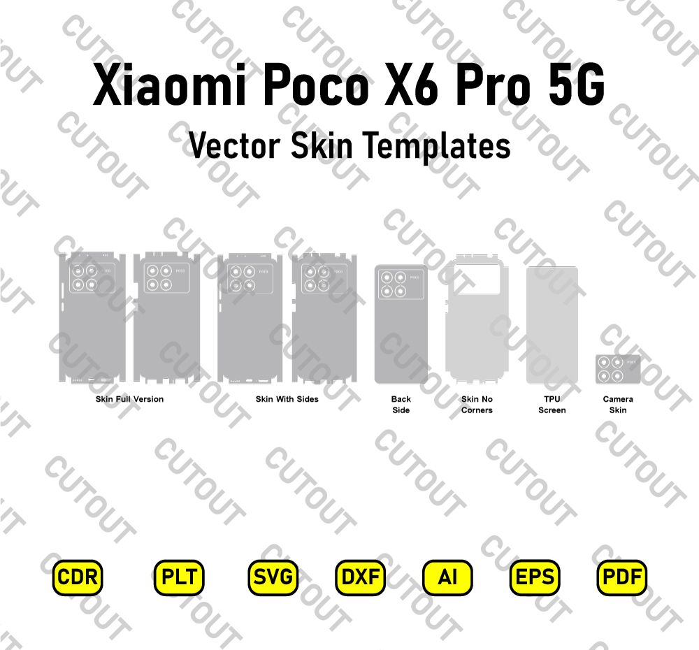 Xiaomi Poco X6 Pro 5G 2024 Vector Skin Cut Files