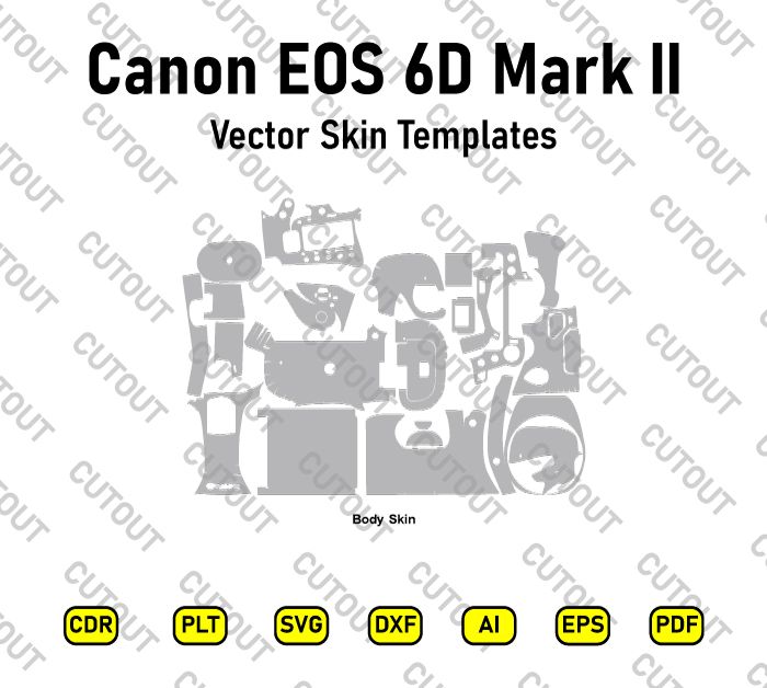 Canon EOS 6D Mark II Vector Skin Cut Files