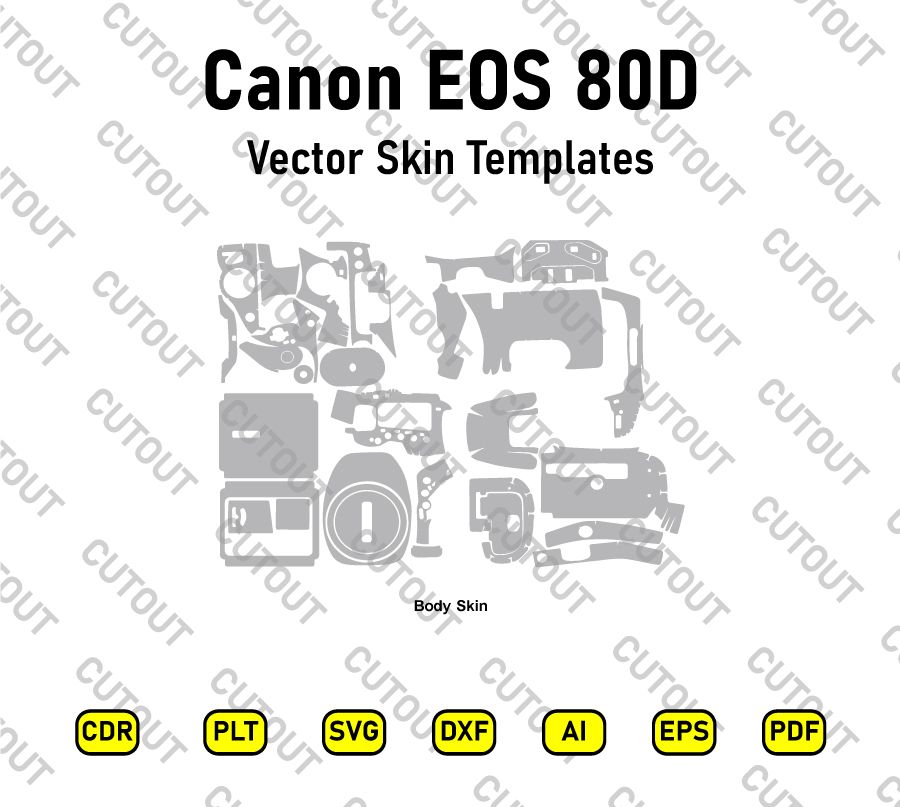 Canon EOS 80D Vector Skin Cut Files