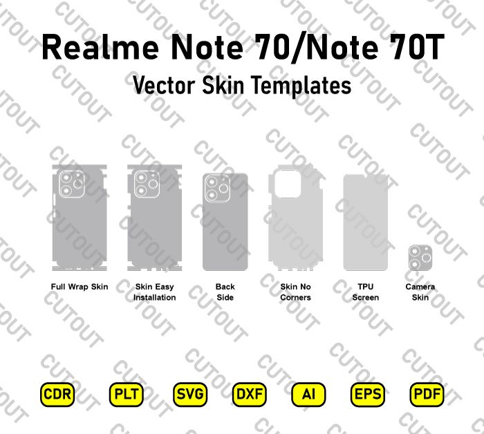 Realme Note 70-Realme Note 70T Vector Skin Cut Files
