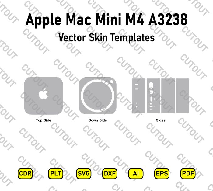 Apple Mac Mini M4 A3238 Vector Skin Cut Files