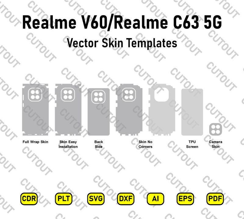 Realme V60-Realme C63 5G Vector Skin Cut Files