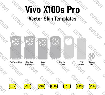​Plantillas vectoriales para corte de vinilo y TPU para Vivo X100s Pro