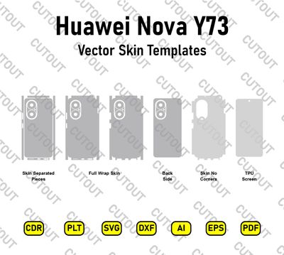 ​Plantillas vectoriales para corte de vinilo y TPU para Huawei Nova Y73