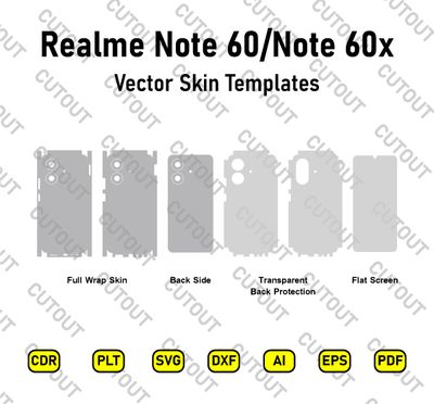 Realme Note 60-Realme Note 60x Vector Skin Cut Files
