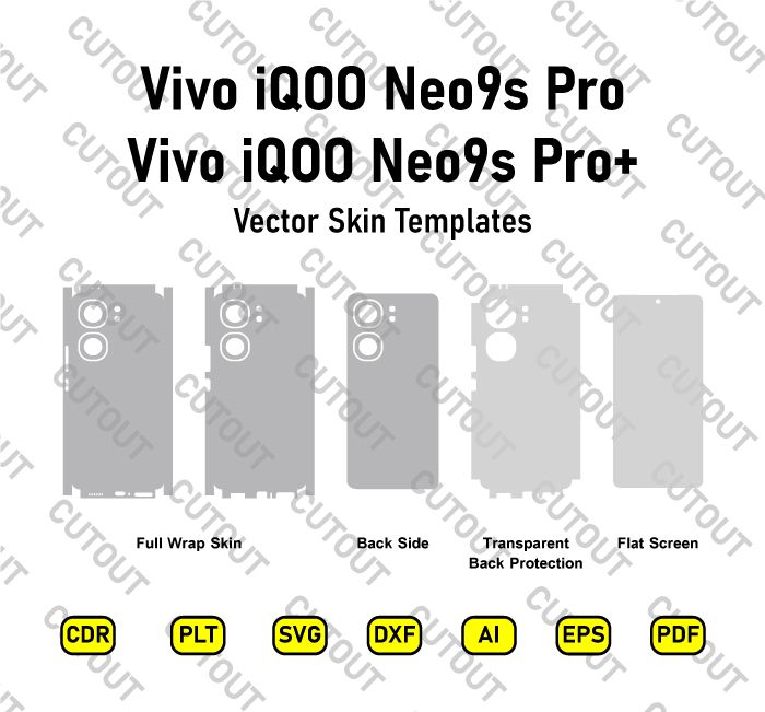 Vivo iQOO Neo9s Pro+-IQOO Neo9s Pro Vector Skin Cut Files