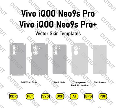Vivo iQOO Neo9s Pro+-IQOO Neo9s Pro Vector Skin Cut Files