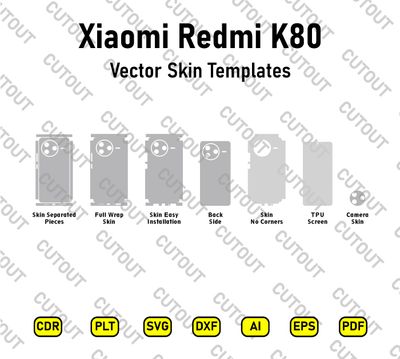 ​Xiaomi Redmi K80 – Vektordateien für Folienaufkleber