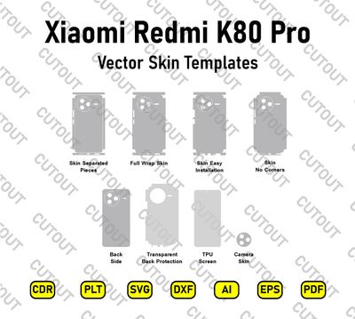 Xiaomi Redmi K80 Pro Vector Skin Cut Files