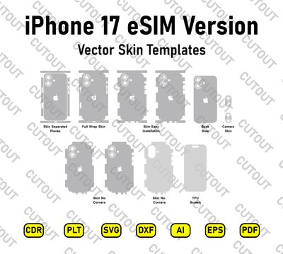 iPhone 17 eSIM Version Vector Skin Cut Files