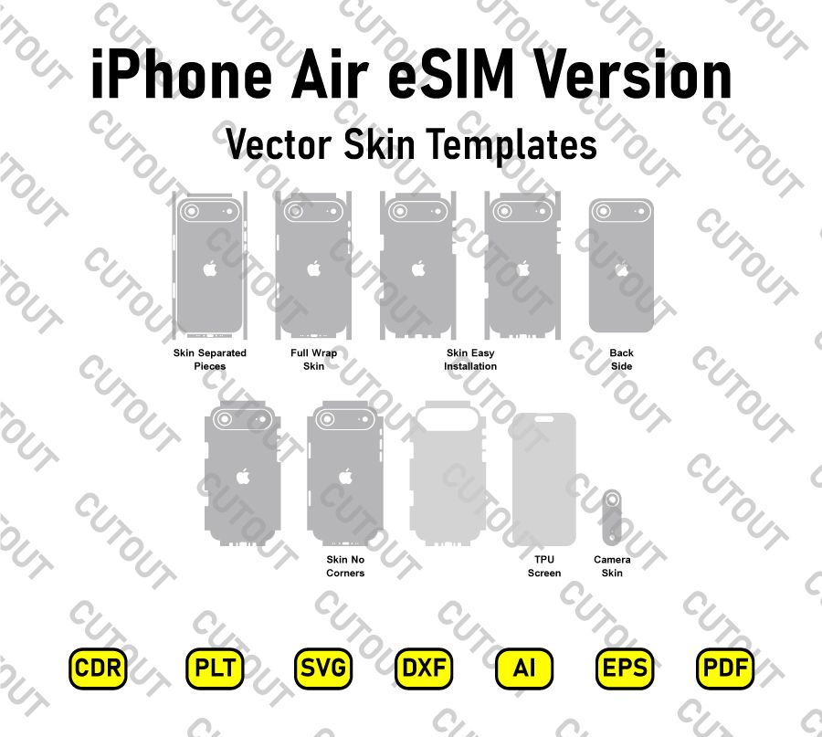 iPhone Air eSIM Version Vector Skin Cut Files