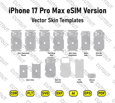 iPhone 17 Series eSIM Version Skin Cut Files Bundle