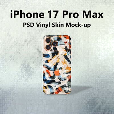 iPhone 17 Pro Max PSD Vinyl Skin Mock-up By CutOut