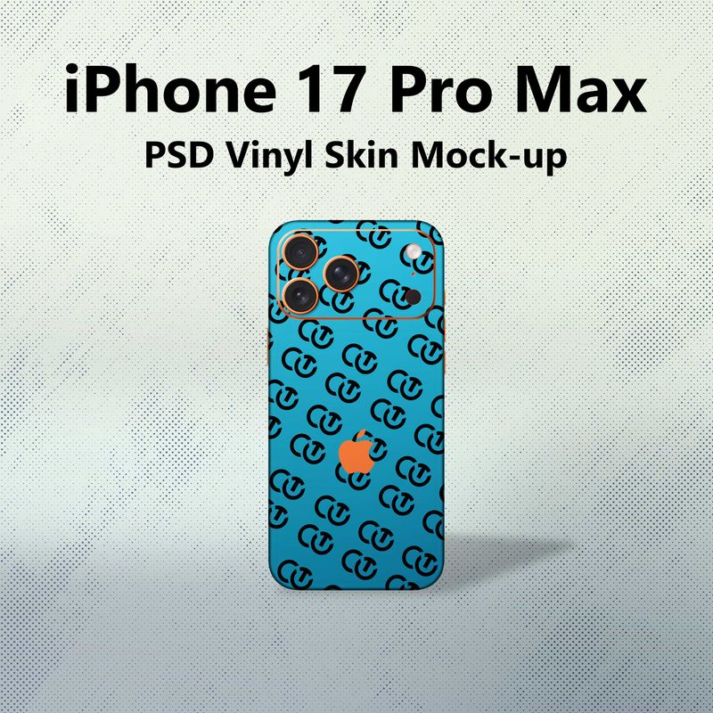 iPhone 17 Pro Max PSD Vinyl Skin Mock-up By CutOut