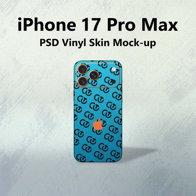 iPhone 17 Pro Max PSD Vinyl Skin Mock-up By CutOut