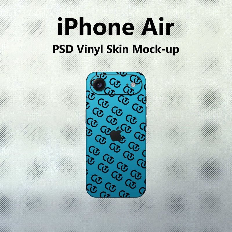 iPhone Air PSD Vinyl Skin Mock-up By CutOut