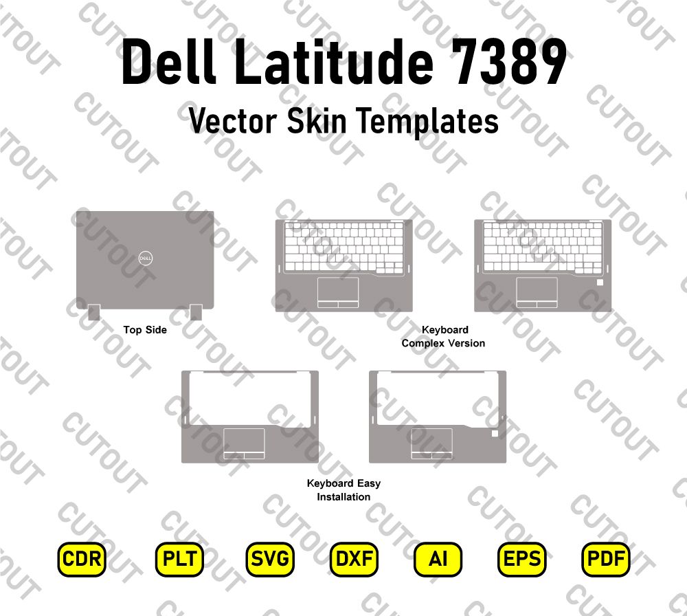 Dell Latitude 7389 Vector Skin Cut Files