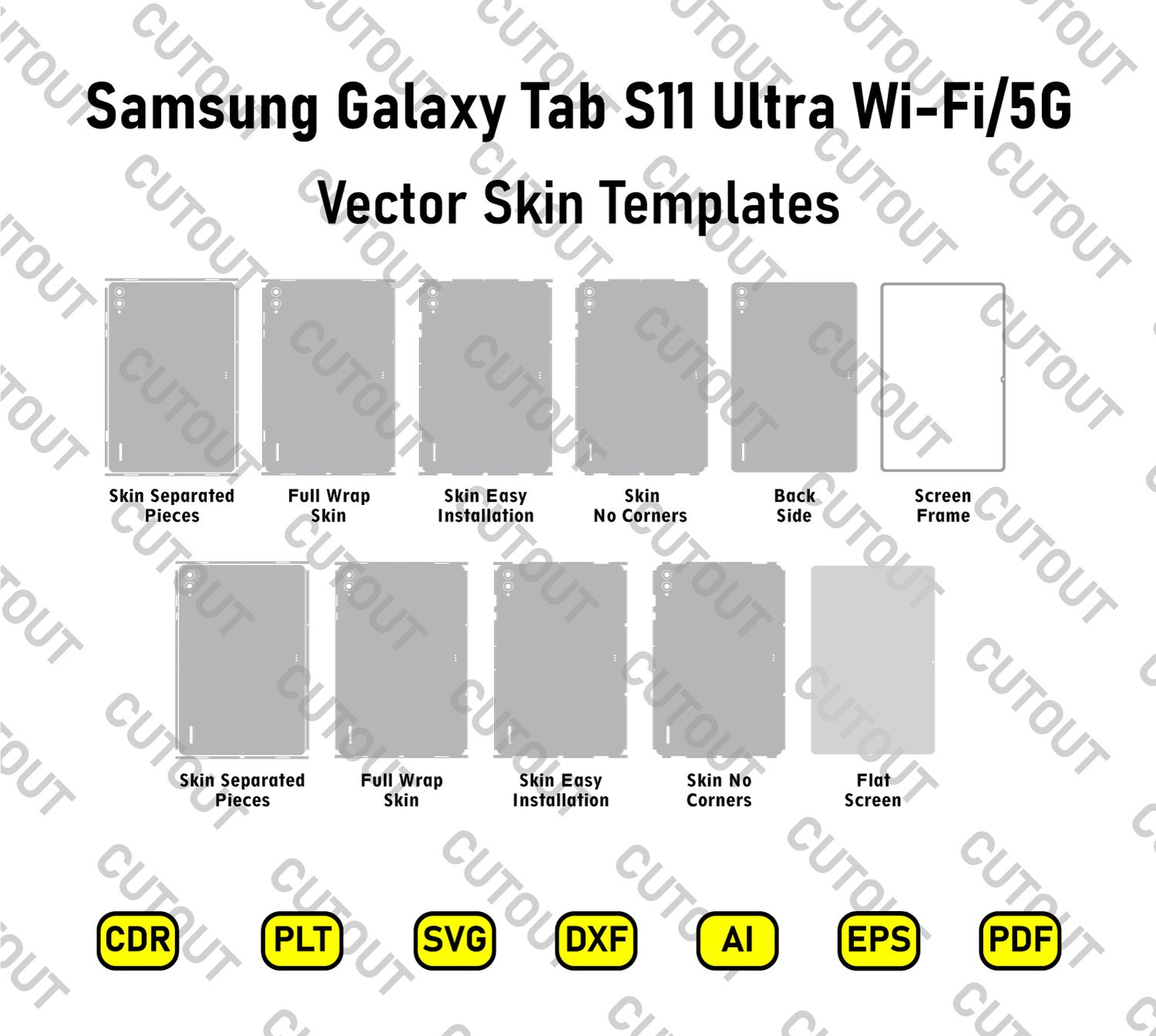 Samsung Galaxy Tab S11 Ultra Wi-Fi/5G Vector Skin Cut Files