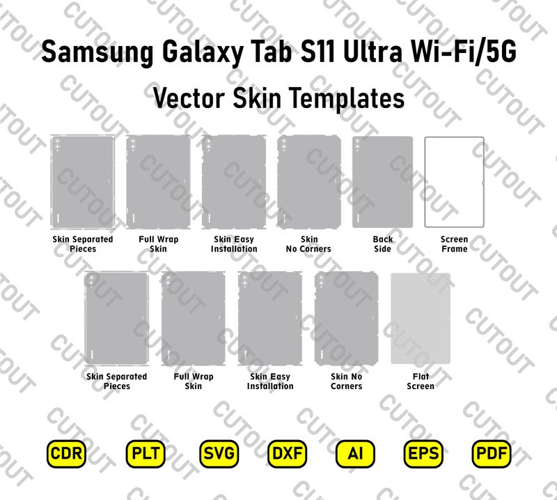 Samsung Galaxy Tab S11 Ultra Wi-Fi/5G Vector Skin Cut Files