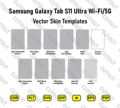 Samsung Galaxy Tab S11 Ultra Wi-Fi/5G Vector Skin Cut Files
