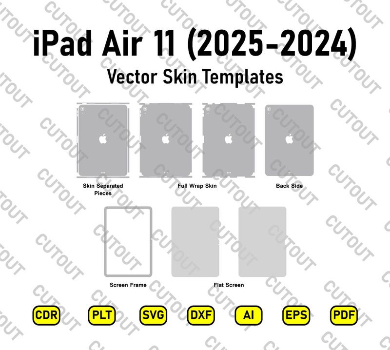 iPad Air 11 M2 (2024-2025) Vector Skin Cut Files