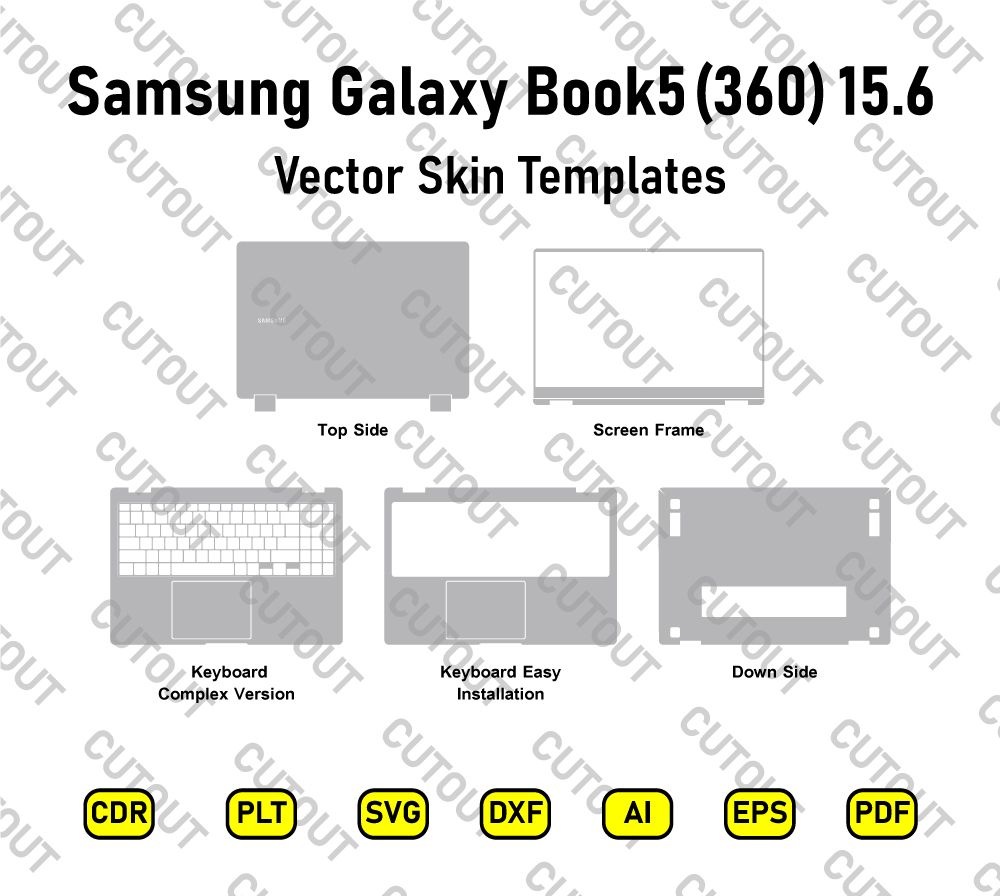 Samsung Galaxy Book 5 360 15.6 Vector Skin Cut Files
