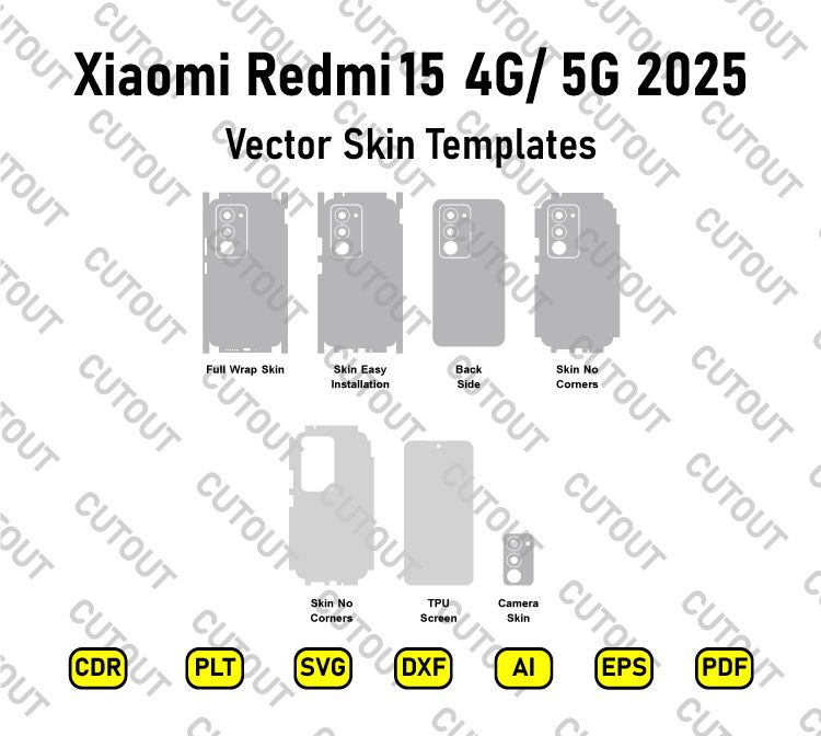 Xiaomi Redmi 15 4G/5G  (2025) Vector Skin Cut Files