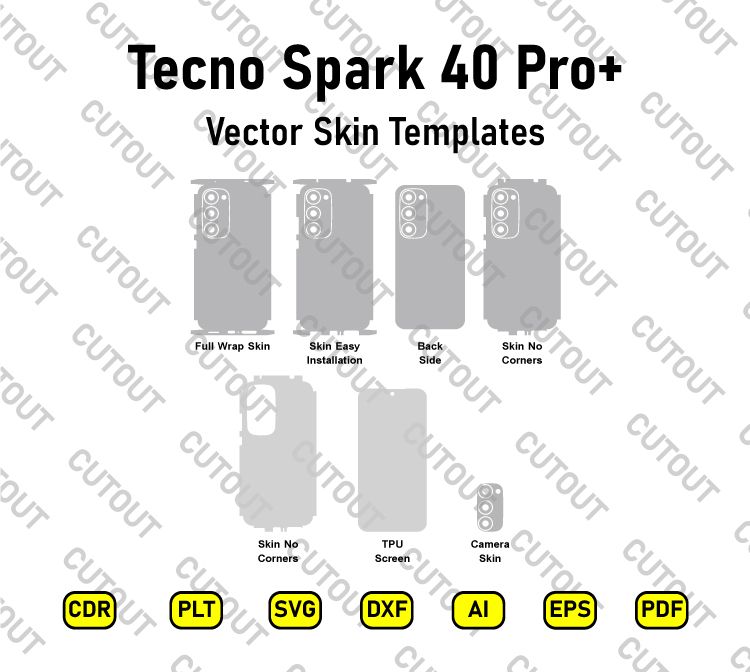 Tecno Spark 40 Pro+ Vector Skin Cut Files