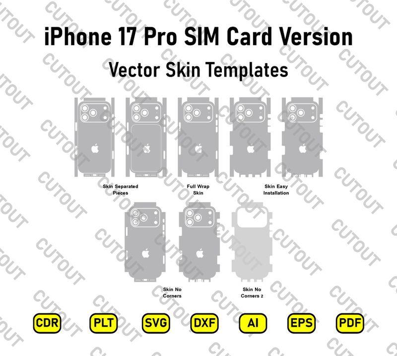 iPhone 17 Pro Complete Version Vector Skin Cut Files