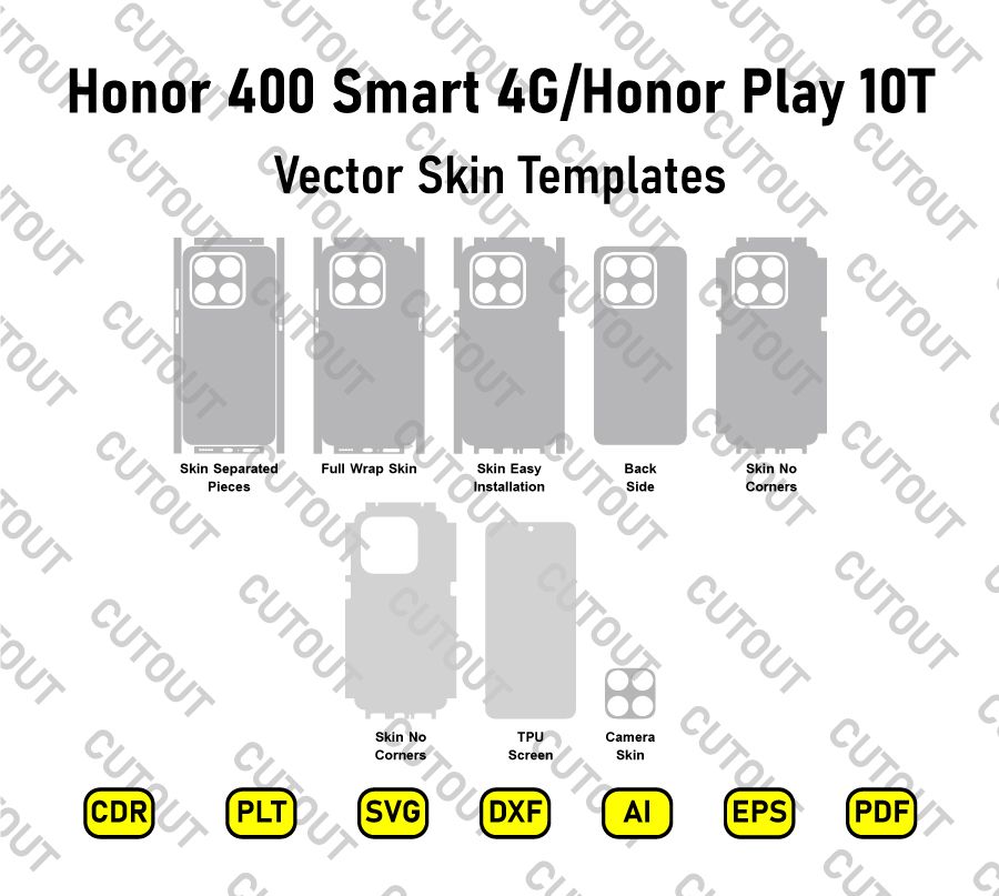 Honor 400 Smart 4G-Honor Play 10T Vector Skin Cut Files