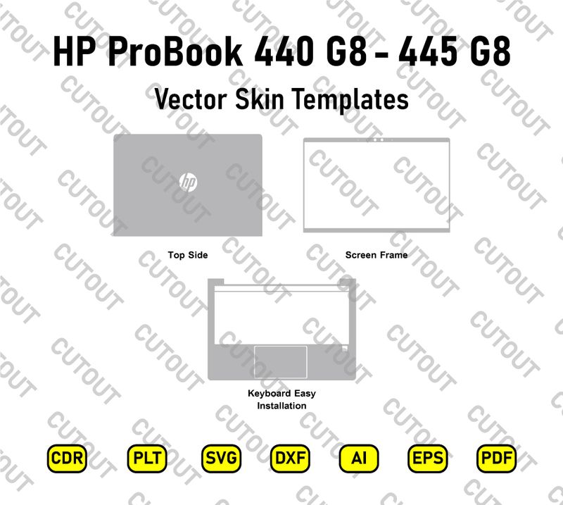 HP ProBook 445 G8-440 G8 Vector Skin Cut Files