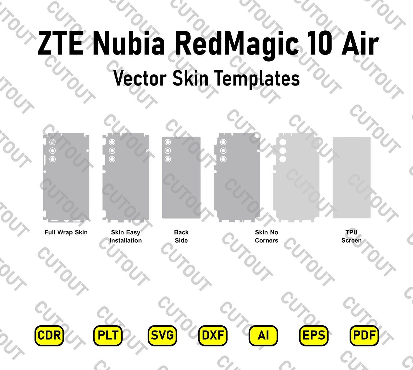 ZTE nubia RedMagic 10 Air Vector Skin Cut Files