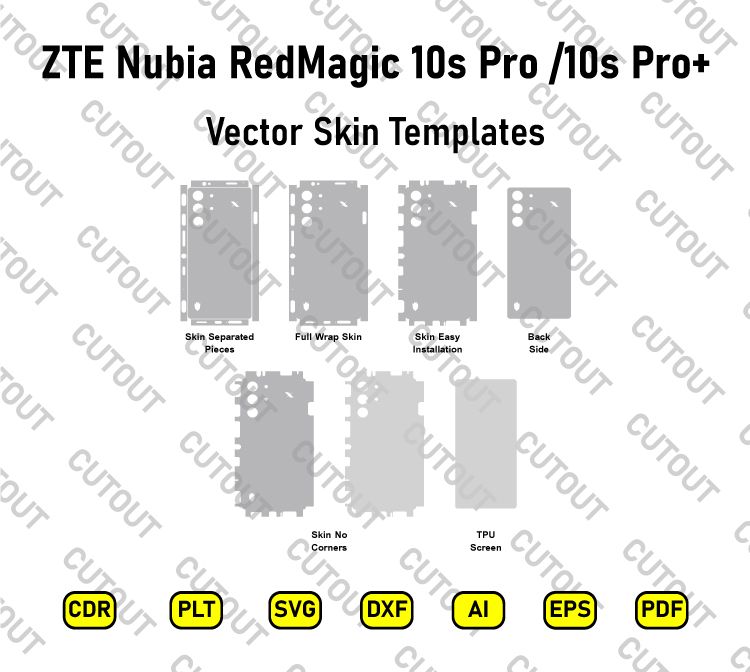 ZTE Nubia RedMagic 10s Pro-RedMagic 10s Pro+ Vector Skin Cut Files