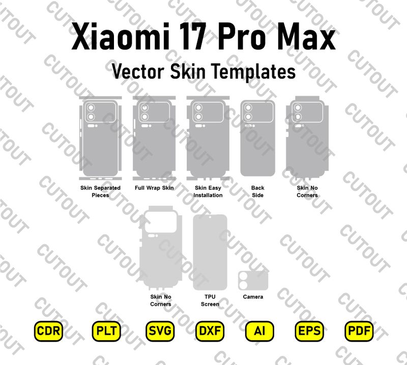 Xiaomi 17 Pro Max Vector Skin Cut Files