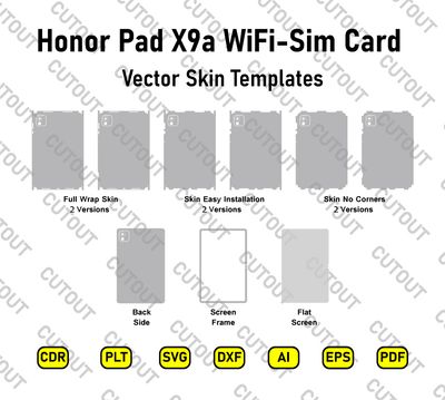 Honor Pad X9a SIM Card-WiFi Versions Vector Skin Cut Files