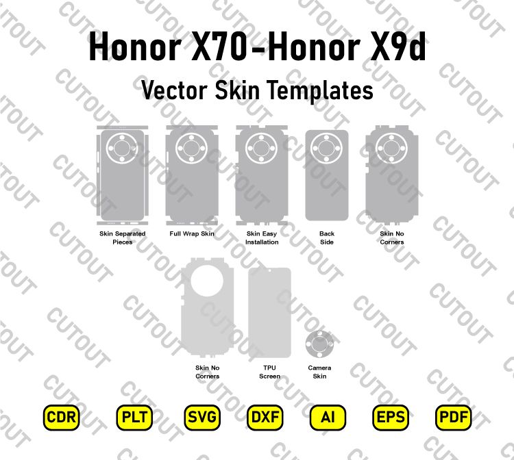 Honor X70-Honor X9d Vector Skin Cut Files