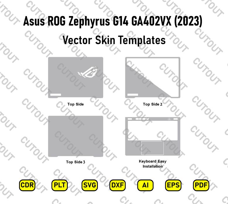 Asus ROG Zephyrus G14 (2023) GA402VX 14 inch Vector Skin Cut Files