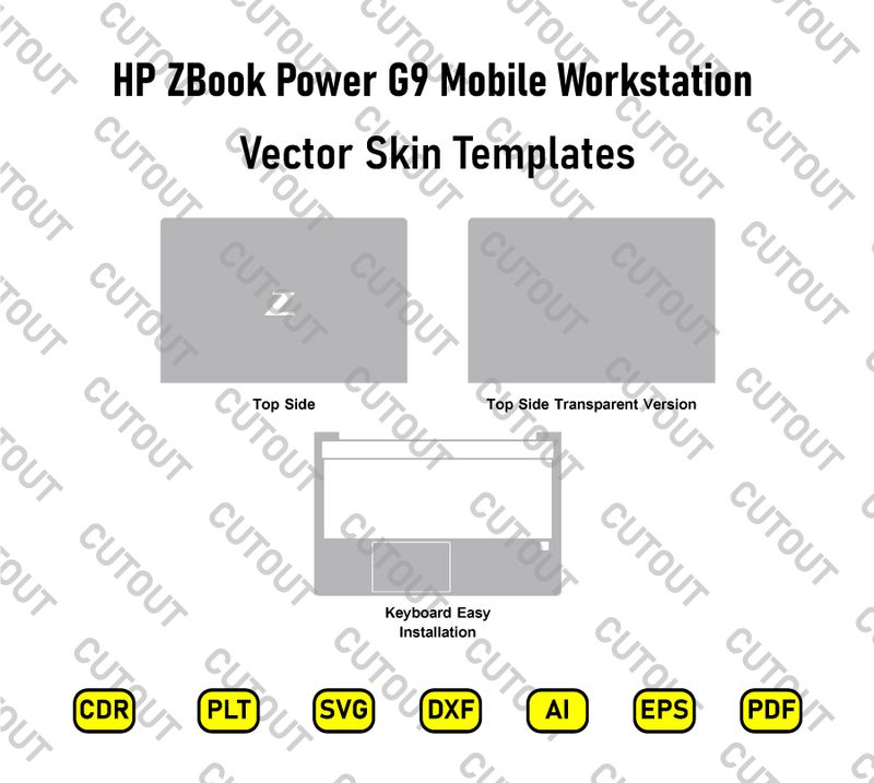 HP ZBook Power G9 Mobile Workstation Vector Skin Cut Files